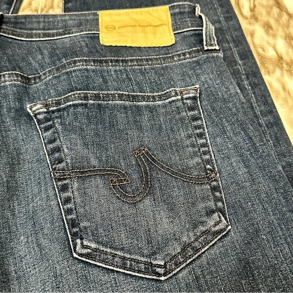 AG Adriano Goldschmied Dark Blue Wash Slim Straight Leg Jeans Matchstick - Picture 9 of 12